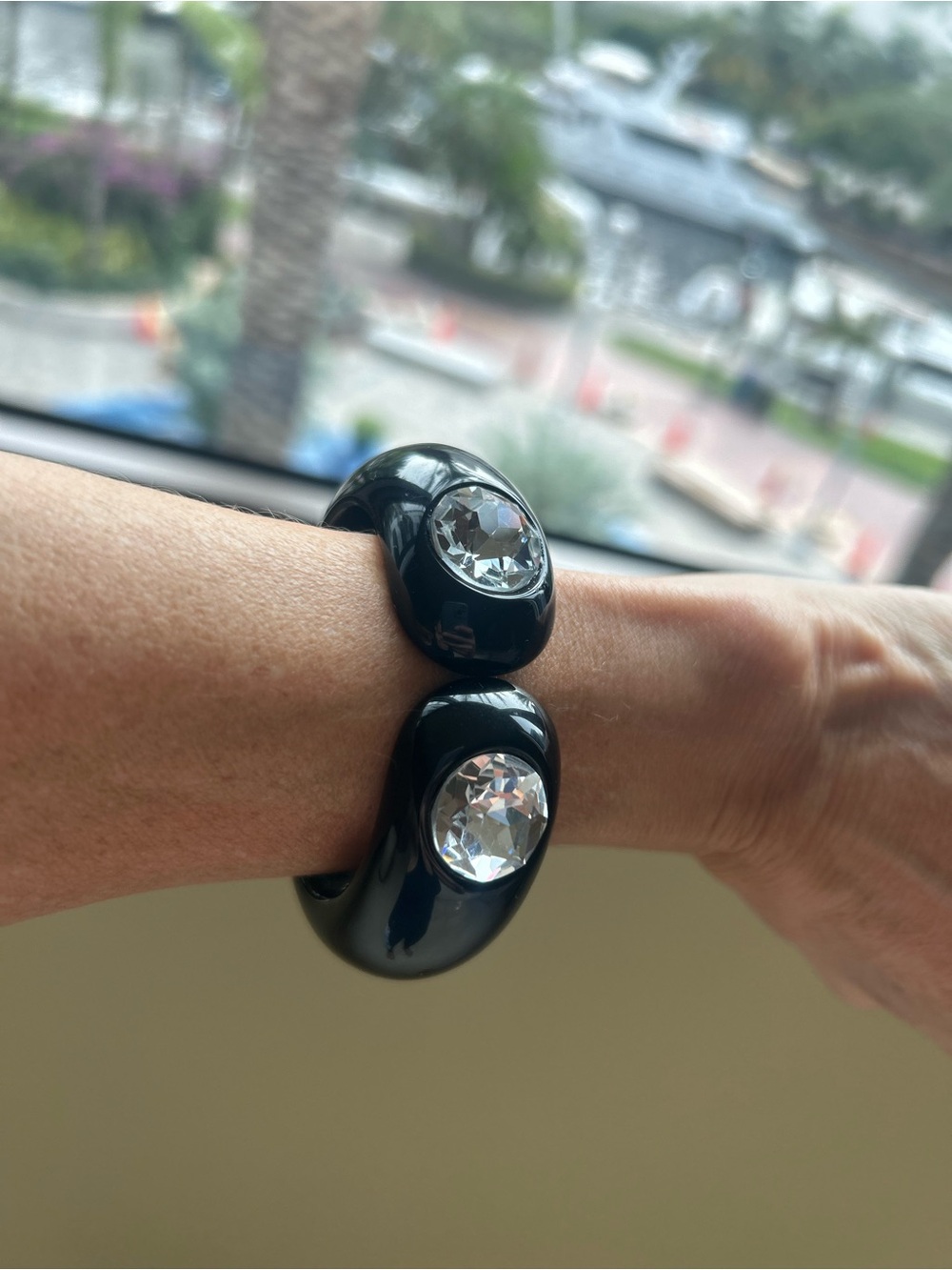 Edie Parker Black Acrylic Bangle